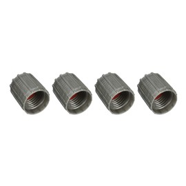 Marcraft Grey Plastic Tyre Wheel Alloy Valve Caps Dust Caps (4 Pack) Universal for Cars, SUVs, Bicycles, Motorcycles, Trucks | Rubber Airtight Seal Plastic | Screw-On