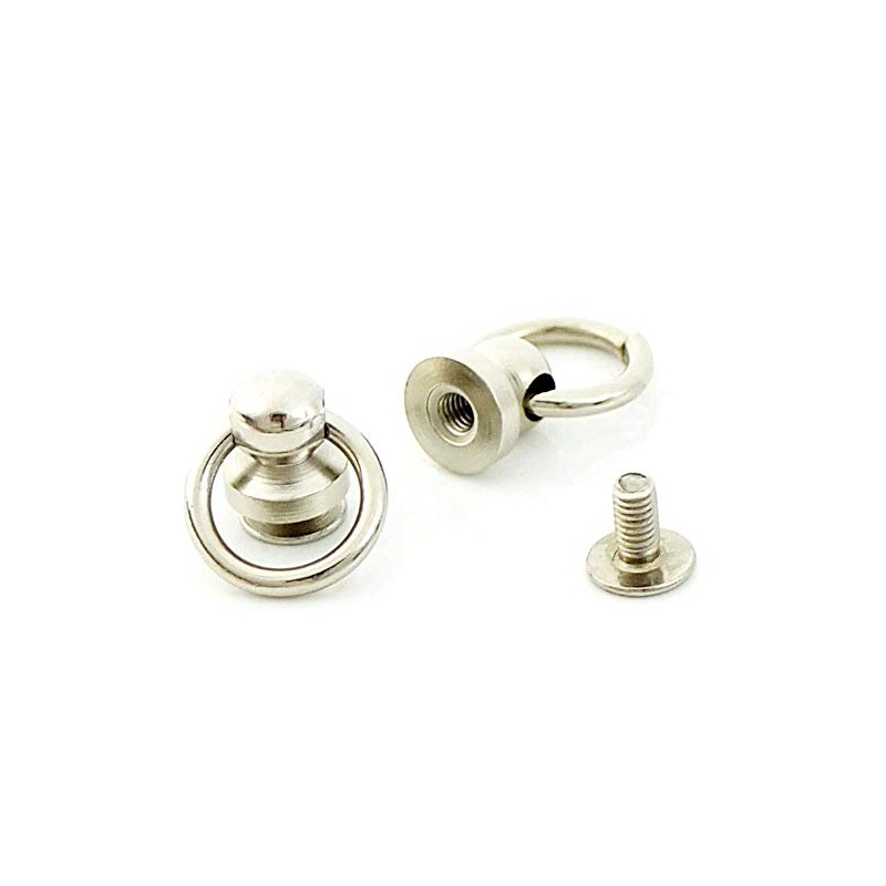 Bluemoona 50 Sets - Plated Brass Head Button O-Ring 3/8"
