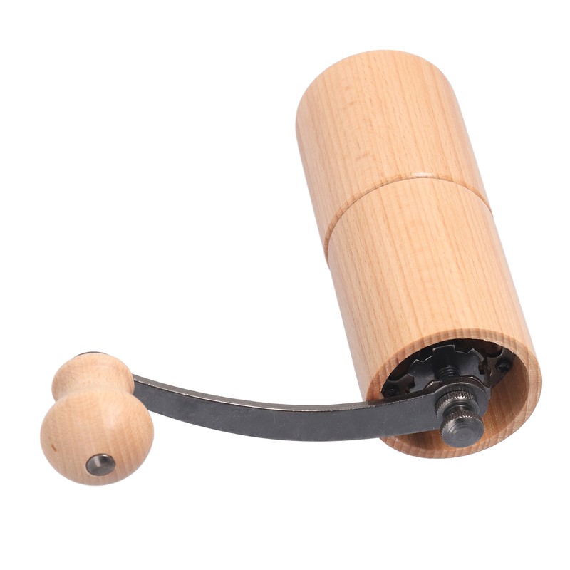 Manual Coffee Grinder Adjustable Detachable Beech Wood Stainless Steel Core