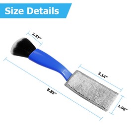 LKAHG Car Double Head Brush, Double Head Automotive Interior Cleaner Detail Brushes Cleaning Dashboards Seats Air Vent, Vehicle Interior Detailing Tools, Universal for Truck, SUV (Blue)