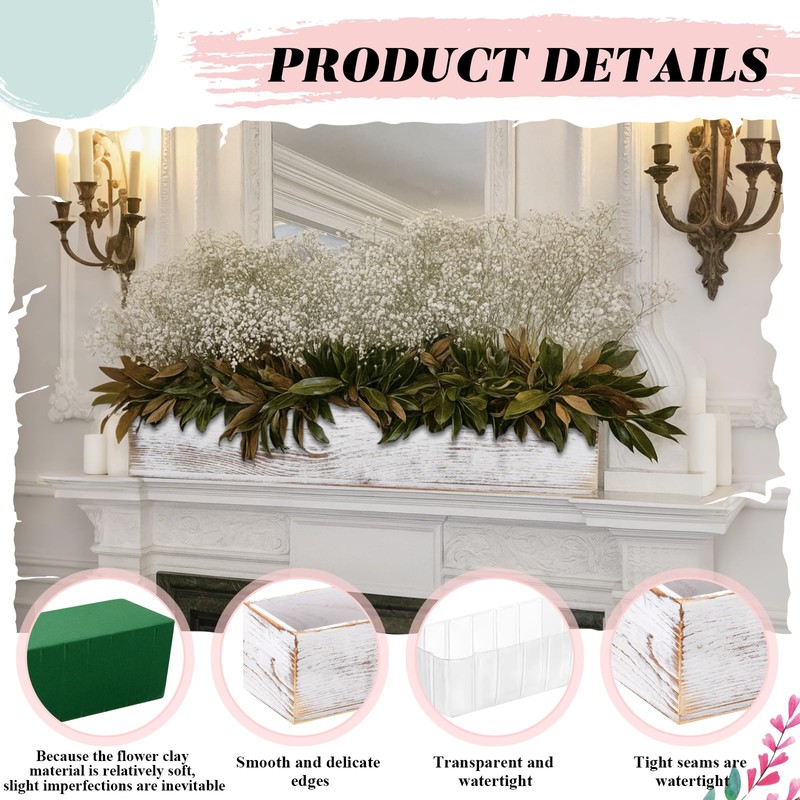 Dandat 2 Set Wood Boxes for Centerpieces 16x4 Inch Rectangle