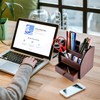 Siveit Wooden Desktop Organizer with Drawer, Multifunctional Office Supply Storage