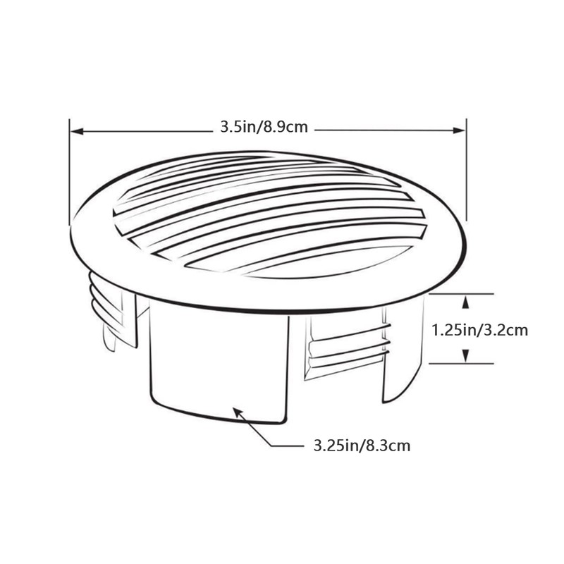 KIMISS 4pcs Boats Airflow Vent Cover,Round Vent Louver Grille Cover
