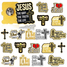 30 Pcs Christian Jesus Enamel Pins Gift Bulk Easter Religious Metal Lapel Pins for Youth Prayer Church Group Party Favors(Classic Style)