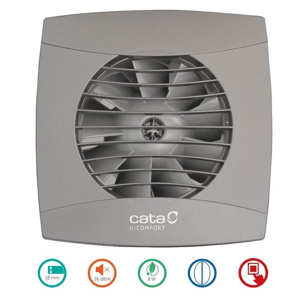 AllCATA Cata/UC-10 Timer Hygro/Turbine Room/Bathroom/Toilet/Fan/Adjustable Speed/Bathroom Fan 6 Levels/26 dB/110