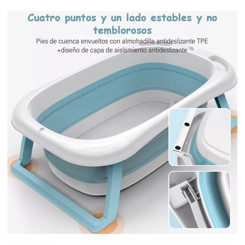 NS Bañera Tina De Baño Para Bebe Plegable Antideslizante+cojín