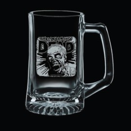 The Walking Dead Etched Glass Stein-Rise & Feed