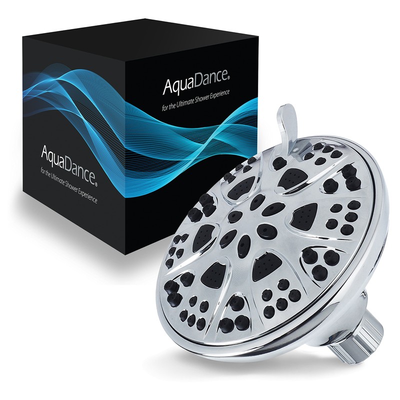 AquaDance High Pressure 6-Setting, Large 5-Inch Shower Head with Full