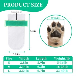 20 Disposable Dog Paw Protectors Adjustable Velcro Socks for Small Medium Large Dogs Indoor Outdoor Walking Footmuffs (M (16-33 lb) 20)