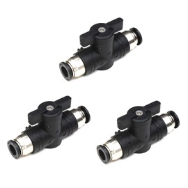 CEKER 5/16 Push Connect Valve Pneumatic Ball Valve 5/16 inch Tube Quick Connect Valve Straight Union Air Flow Control Valve Tube Fittings air compressor valve 3Pack