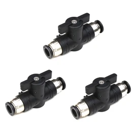 CEKER 5/16 Push Connect Valve Pneumatic Ball Valve 5/16 inch Tube Quick Connect Valve Straight Union Air Flow Control Valve Tube Fittings air compressor valve 3Pack