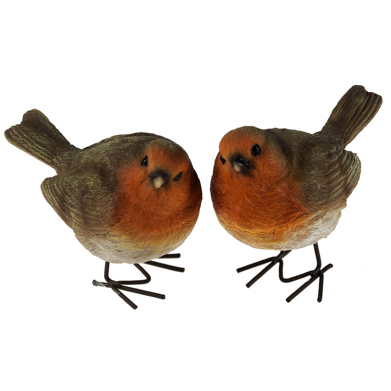 London Ornaments LO16043 Set of 2 Robins