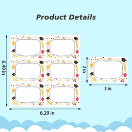 Wonmon 300PCS Graduation Gift Tags Stickers, Self Adhesive Graduation Name Tags Stickers Gift Present Tags Label for Organizing Gift Boxes Congrats Grad Party School Supplies, 2x3 in