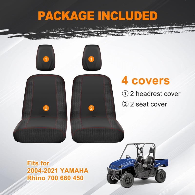 BORDAN UTV Seat Cover for 2004-2021 Yamaha Rhino 700 660