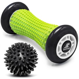 Beenax Foot Massage Roller and Hard Spiky Ball Set - Perfect for Plantar Fasciitis Recovery, Wrists and Forearms Exercise, Arm Pain, Trigger Point - Designed to Relieve Stress and Relax Tight Muscles