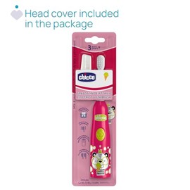 Chicco Cepillo de Dientes Eléctrico a Pilas para Niños, con Cerdas Suaves, Adecuado para Niños, Cabezal Vibrante Suave, Acción Delicada Sobre el Esmalte y las Encías Sensibles, 3Años +