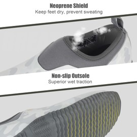 Kalkal Unisex Waterproof Garden Shoes, Men's Garden Boots,Women's Rain Shoes, Neoprene Rubber Footwear for Camping, Lawn Care, Gardening, Car Wash and Yard Work(Size 6-14) Camo Grey