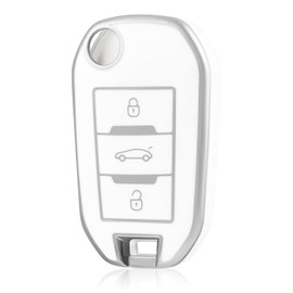 OFF WE GO OFF WE GO Autoschlssel Hlle Schlssel Geh?use Schlsselhlle Cover fr Peugeot 208 301 307 308 407 508 2008 3008 5008 Citroen C2 C3 C4 C5 C6 C4L C5 DS6 Opel Schlsselcover, Wei? Silber