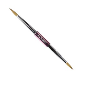 NAIL FACTORY - PINCEL ARTISTIC 3D Aplicación Uñas Acrílicas. Doble punta tamaño #4 y #6. Cerdas 100% Kolinsky. Mango Metálico