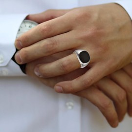 VA JENT Mens Ring Stainless Steel Classic Simple Business Style Gifts for Men and Women, Non-Precious Metal, No Gemstone