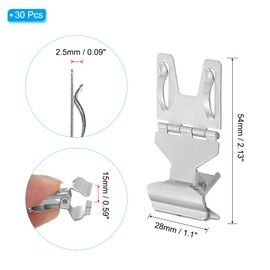 PATIKIL 30Pcs Metal Sign Clips, Rotatable Sign Holder Stand Clips Label Display Rack Merchandise Price Tag Clamps for Supermarket Retail Display, Silver Tone