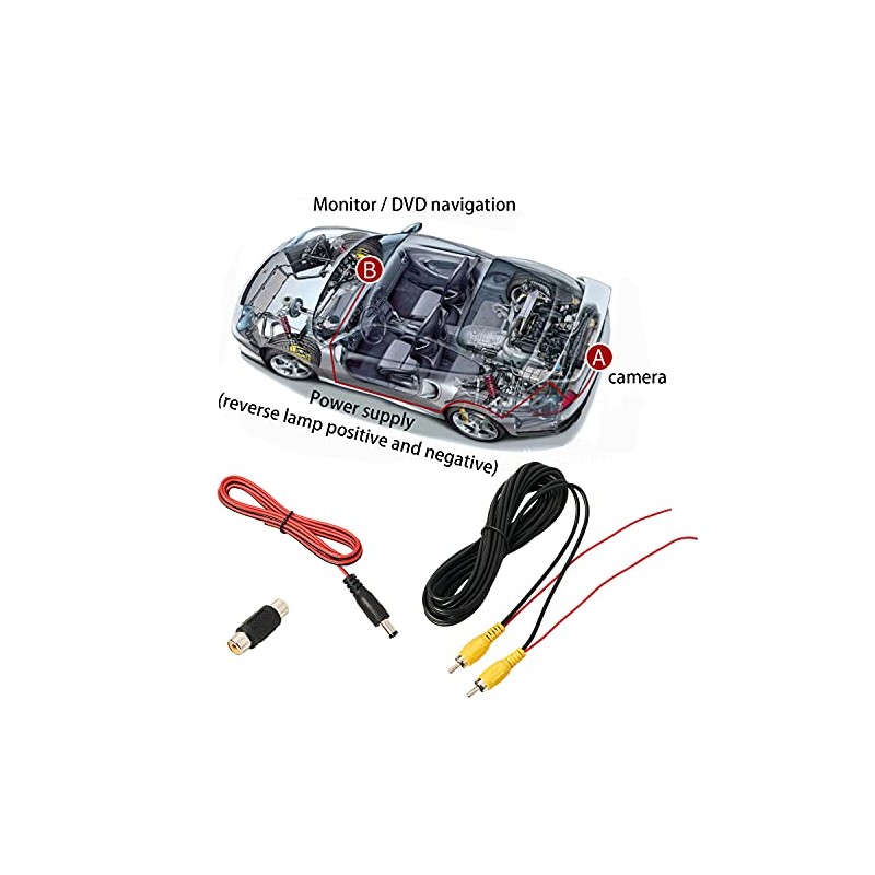 QDiShi Backup Camera RCA Video Cable, Car Reverse Rear View