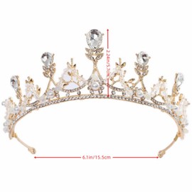 Lovgrin Corona de la Reina de Cristal,Tiara de Boda Novia,Tiara Corona de Cristal con Diamantes,Fiesta Boda Nupcial Tiara Corona,para Corona Nupcial Proms de Boda Desfiles Niña Princesas Fiesta