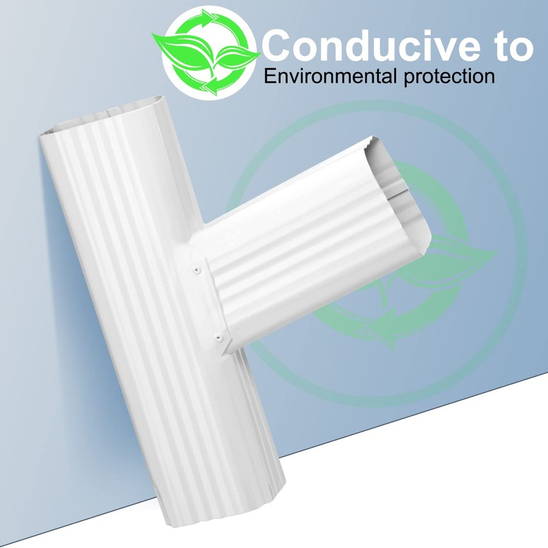 SUKABU Downspout Y Connector 2x3 Left High Gloss White