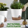 YNNICO Indoor Outdoor Plant Pots- Self Watering Planters with Drainage