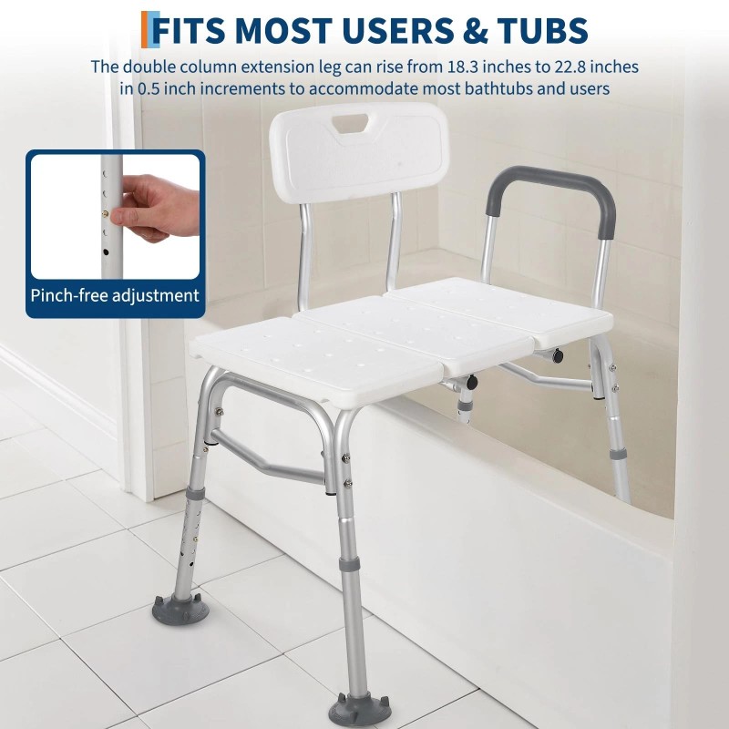 Unbranded Tub Transfer Bench Shower Chair for Bathtub Height Adjustable
