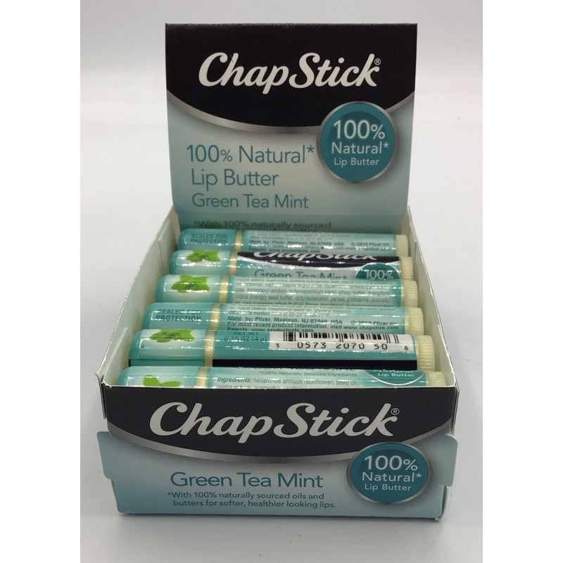 ChapStick Lot Of 24 ChapStick Green Tea Mint Flavor 100%