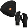 Winter Hat and Gloves Set for Men Women,Beanie Touchscreen Gloves