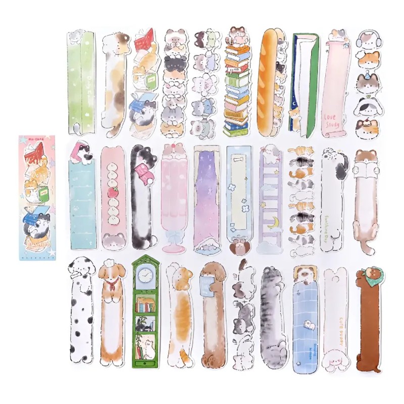 30 Pzas/paq Senalibros Animales Gato Puppy