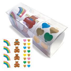 Mrs. Grossman's Beary Cute 3-Roll Sticker Gift Box with Over 175 Premium Stickers with Bears, Rainbows, and Hearts for Collecting, Scrapbooking and Decoration, Kids and Adults