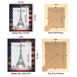 DXTKWL American Flag Picture Frames for 8 x 10 Photo, USA 4Th Of July Wood Wood Photo Frame with Stand Table Top Picture Frame for Wall Hanging Home Decoration Office Hotel Party