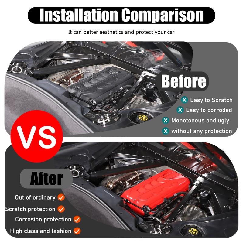 Suetlcoity for Corvette C8 Engine Cover Trim Compatible with Corvette