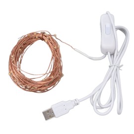 USB Copper Wire String Lights, 100 LEDs 10m/32.8ft DIY Safe USB Fairy String Lights for Outdoor