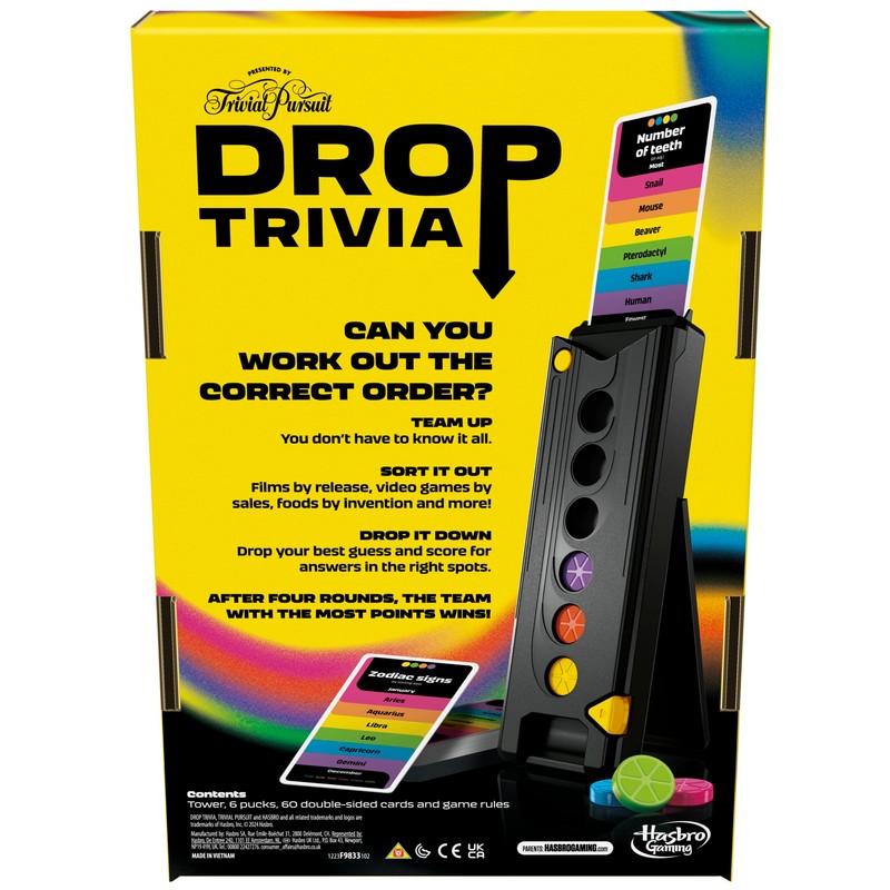 Drop Trivia Game, Electronic Party Board Game from Trivial Pursuit