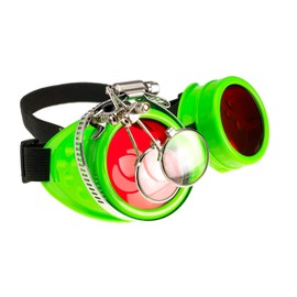 4sold Loupes Steampunk Antique Copper Cyber Goggles, Rave, Goth, Vintage, Victorian Sunglasses, Includes Free Sunglasses Lens and Additional Stickers -