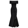 AISIZE Women's Elegant Off Shoulder Ruffle Formal Evening Long Dress