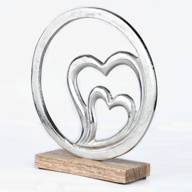 Marrakech Heart Living Room Decoration Stand 23 cm Large Decorative Object Amour 11 as Love Table Decoration Windowsill Decoration Silver Love
