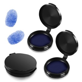3 Pcs Thumbprint Ink Pad Finger Ink Pad Finger Printing Ink Pad Ink Pad Stamp Ink Pads Bright Colors, Clear Fingerprints, No Smudges for Office, Business Trip, Signing Contracts (Blue)