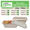 EcoQuality 24oz Disposable Bowls with Fiber Lids - Rectangular Compostable
