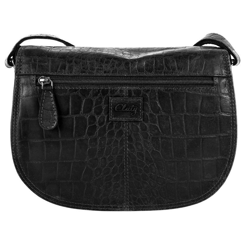Cluty Women's Shoulder Bag Genuine Leather 021583, black