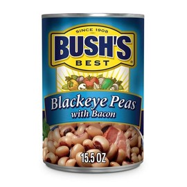 Bush's Blackeye Peas With Bacon 15.5oz Cans (Pack of 6)