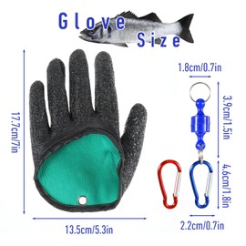 AOZUO Pack of 5 Fishing Accessories with 2 Hooks 2 Plastic Magnetic Buckles, Fishing Gloves Fishing Accessories Winter Fishing Accessories Waterproof Fishing Gloves Anti Cut Pike for Handling Pike
