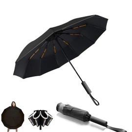 KunpengZen Inverted Umbrella 12 * 2 Ribs, Travel Folding Reverse Portable Automatic Umbrella, Compact Auto Open/Close Strong Umbrellas for Wind And Rain UPF50 UV Blocker