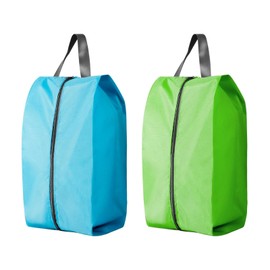 Qaixwuyi Pack of 2 Shoe Bags for Storage, Travel Shoe Organiser, Dustproof Shoe Bag, Shoe Bag with Large Capacity for Storage at Home, Travel, Blue, Green, blue, green, Creative