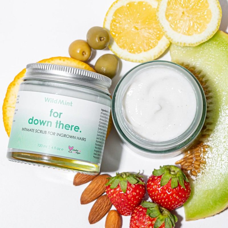 WildMint Intimate Scrub for down there| Ingrown Hairs, Razor Bumps,