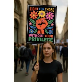 Fight For Those Without Your Privilege Protest Sign, Anti-Trump Resistance, Political Activist Rally Sign, Resist Fascism Protest Poster
